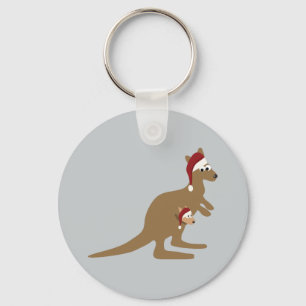 Niedlich Weihnachten Kangaroos Schlüsselanhänger
