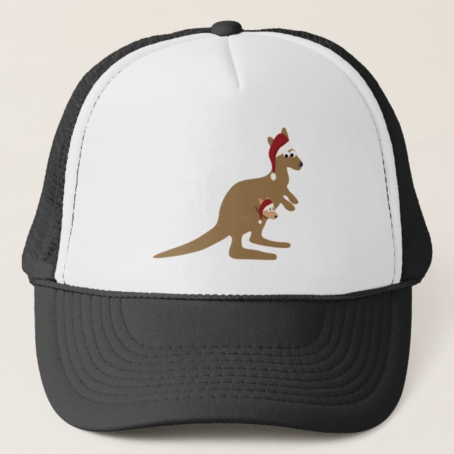 Niedlich Weihnachten Kangaroos Truckerkappe (Vorderseite)
