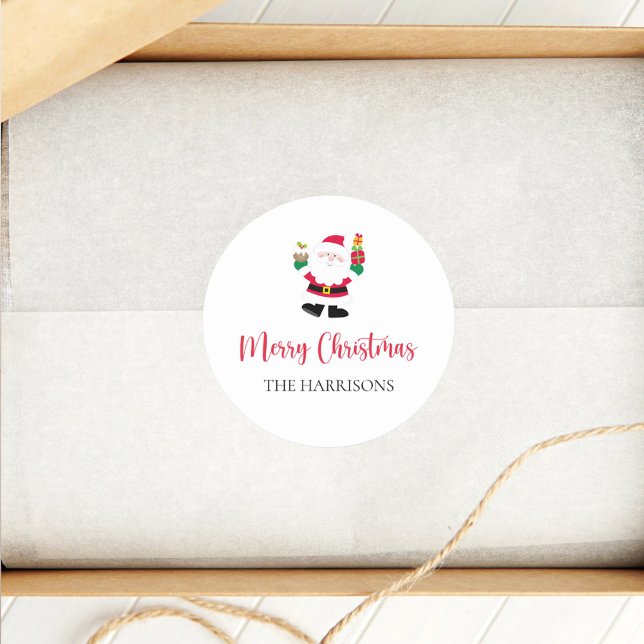 Niedlich Weihnachten Personalisiert Runder Aufkleber (Von Creator hochgeladen)