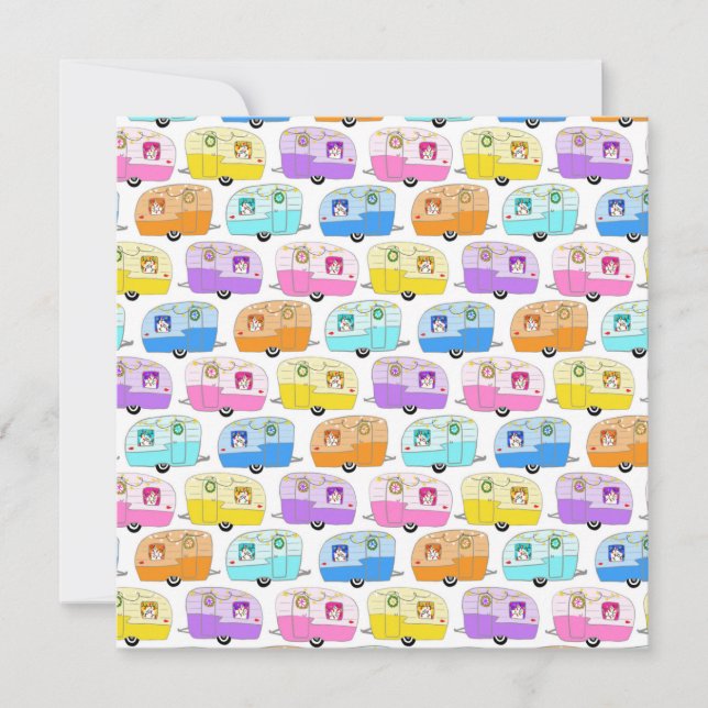 Niedlich Weihnachts Retro RV Anhänger Weihnachten  (Vorderseite)