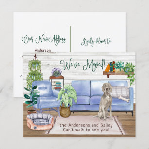 Niedlich Weimaraner Gemütlich Neue Zuhause-Bewegun Ankündigungspostkarte