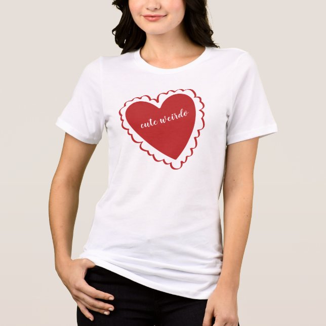 Niedlich Weirdo Heart Tri-Blend Shirt (Vorderseite)