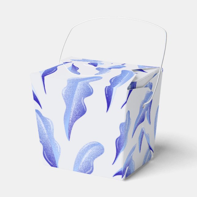 niedlich-weiß-blaue Blätter Blume Geschenkschachtel (Vorderseite)