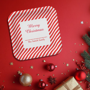 Niedlich, weiß und rot gestreift pappteller