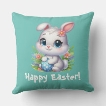 Niedlich Weißer Osterhase mit Ei