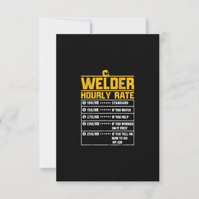Niedlich Welder Funny Hourrate | Geschenk für Weld Dankeskarte (Vorderseite)