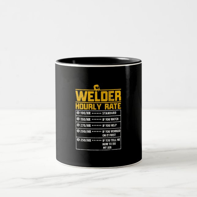 Niedlich Welder Funny Hourrate | Geschenk für Weld Zweifarbige Tasse (Mittel)