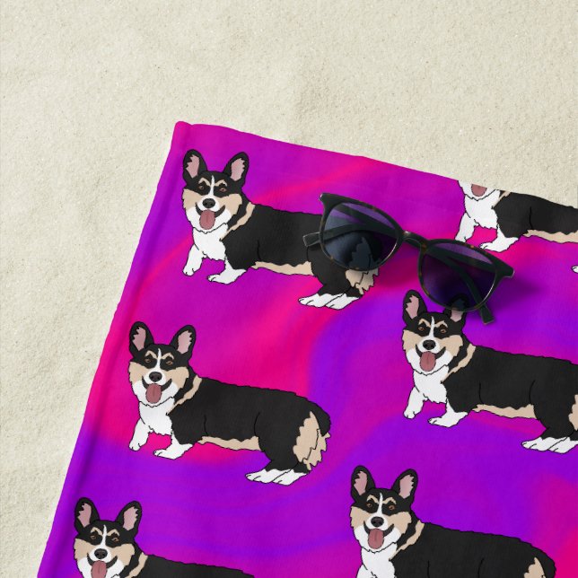 Niedlich Welsh Corgi Strandtuch (Beispiel)