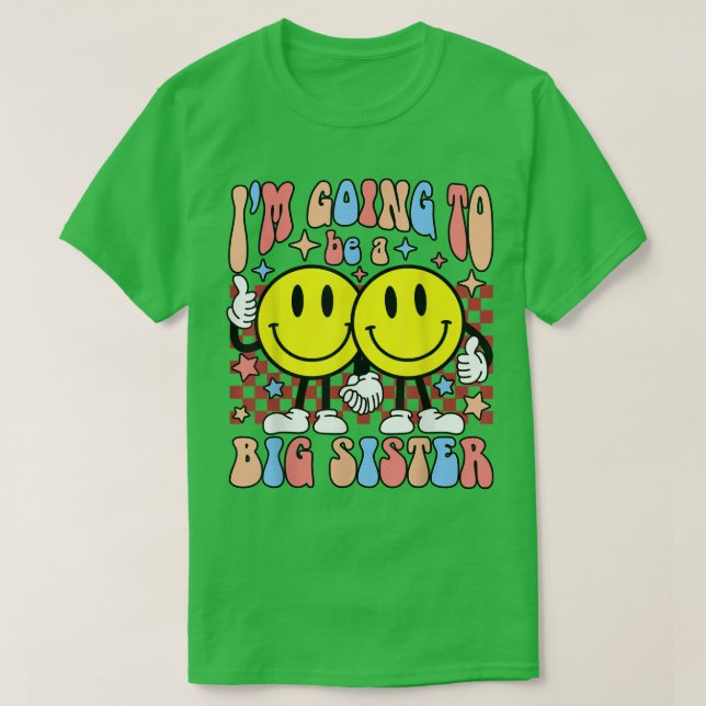 Niedlich werde ich eine große Schwester glückliche T-Shirt (Design vorne)