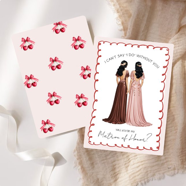 Niedlich "Werden Sie meine Ehrenmatrone sein?" Kir Einladung (Von Creator hochgeladen)