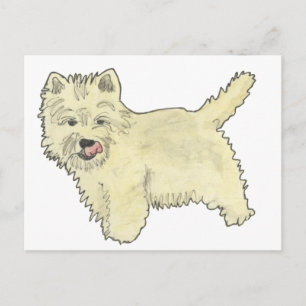 Niedlich West Highland Terrier Funny Dog Art Desig Postkarte