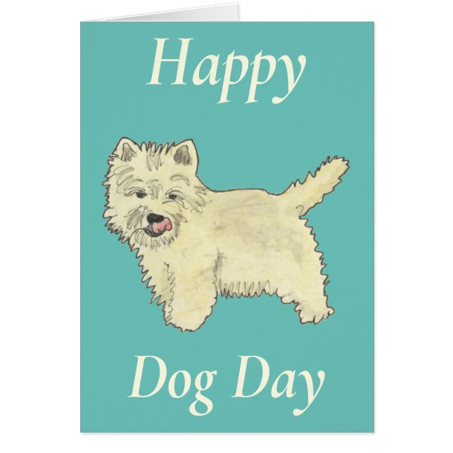 Niedlich West Highland Terrier Happy Dog Birthday (Vorne)