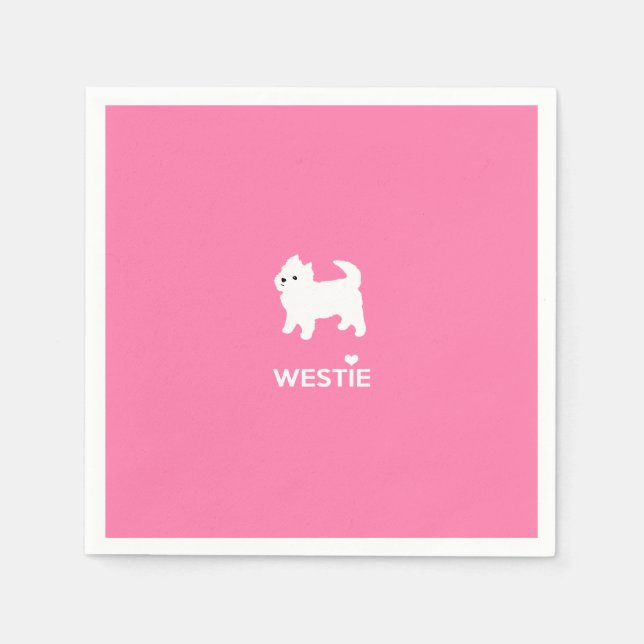 Niedlich West Highland Terrier - I Liebe Westies Serviette (Vorderseite)