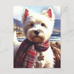 Niedlich West Highland White Terrier Malerei Postkarte