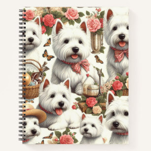 Niedlich West Highland White Terrier Nahtlos Notizbuch