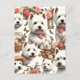 Niedlich West Highland White Terrier Nahtlos Postkarte