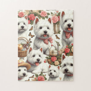 Niedlich West Highland White Terrier Nahtlos Puzzle