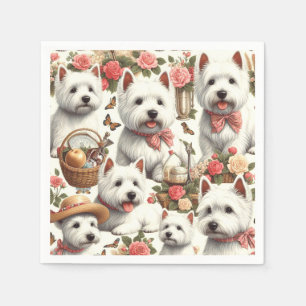 Niedlich West Highland White Terrier Nahtlos Serviette