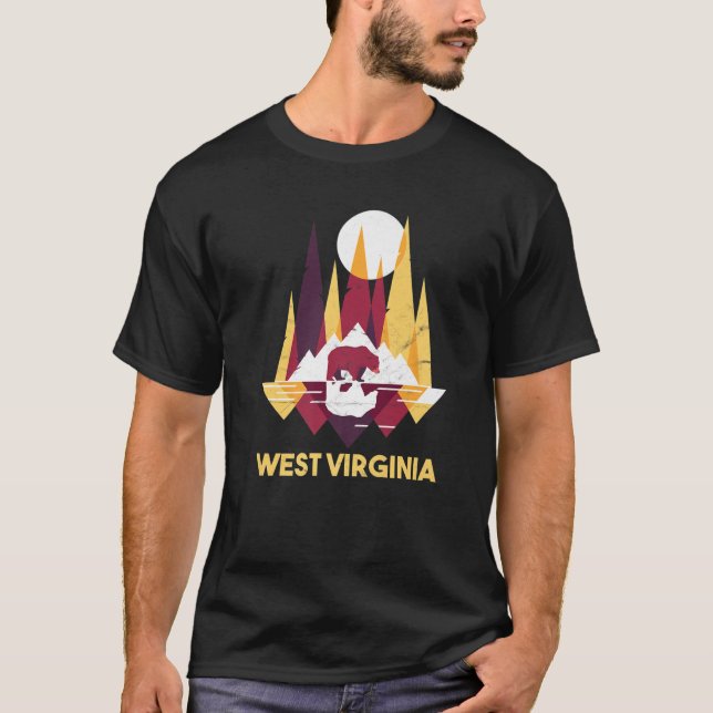 Niedlich West Virginia Allegheny Bear WV Ret T-Shirt (Vorderseite)