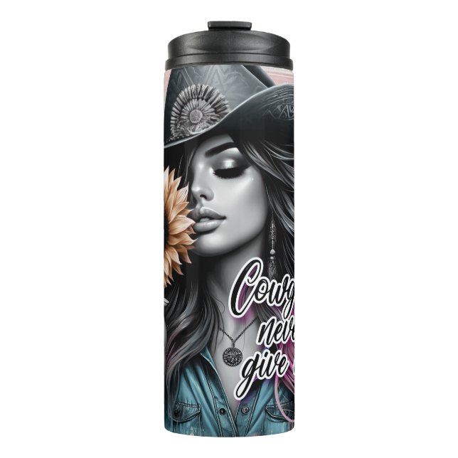 Niedlich Western Cowgirl Thermosbecher (Vorderseite)