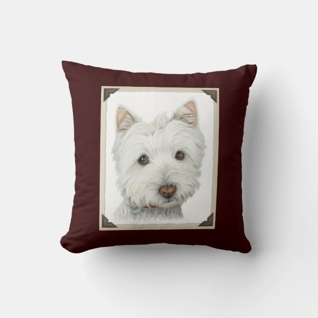 Niedlich Westie Dog MoJo Pillow Kissen (Vorderseite)