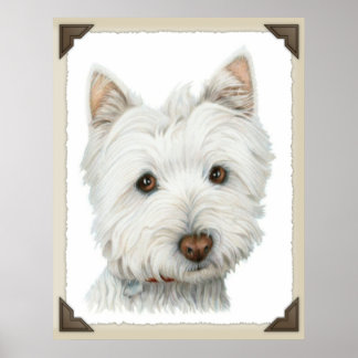 Niedlich Westie Dog Print Poster