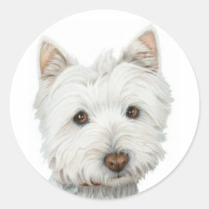 Niedlich Westie Dog Runder Aufkleber