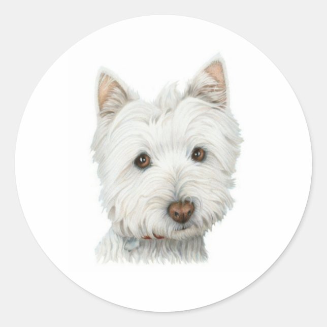 Niedlich Westie Hund Aufkleber (Vorderseite)