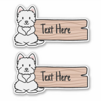 Niedlich Westie Terrier Label