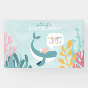 Niedlich Whale Baby Dusche Banner