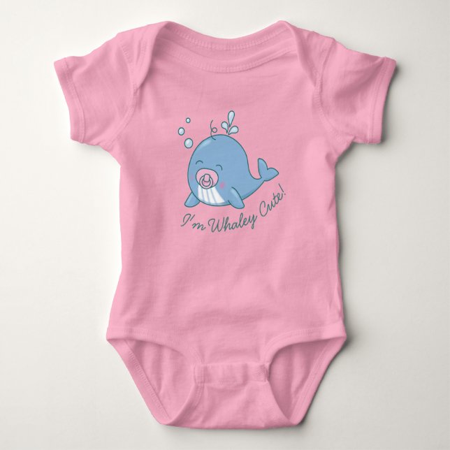 Niedlich Whale Baby Dusche Whaley Niedlich Girl Pi Baby Strampler (Vorderseite)