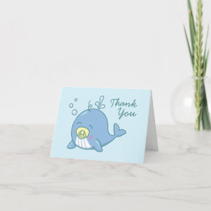 Niedlich Whale Baby Shower Kawaii Dankeskarte