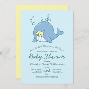 Niedlich Whale Baby Shower Kawaii Einladung