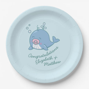 Niedlich Whale Baby Shower Kawaii Girl Pink Pappteller