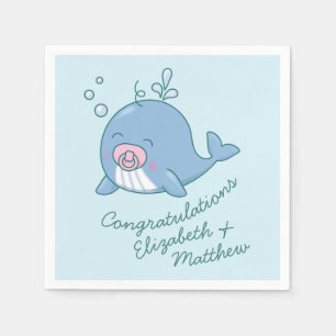 Niedlich Whale Baby Shower Kawaii Girl Pink Serviette