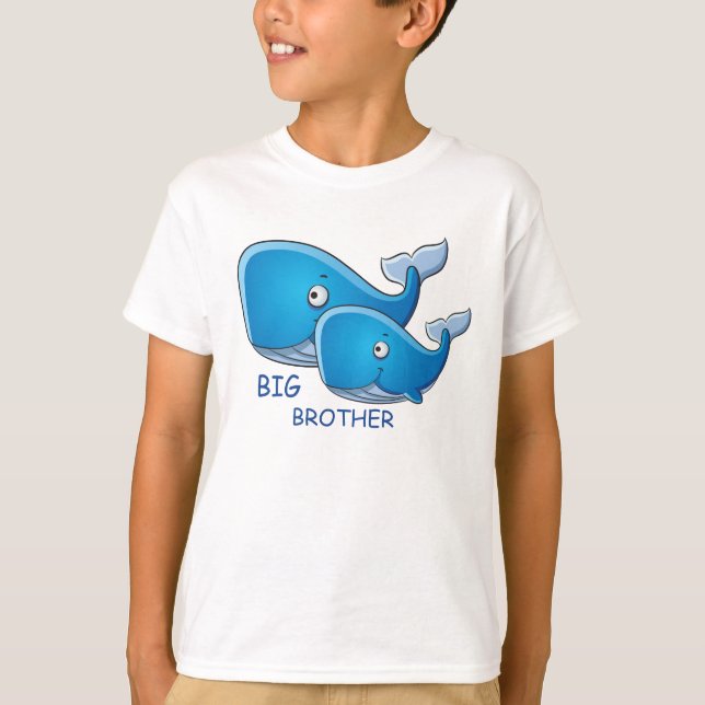 Niedlich Whale Big Brother Kids Tshirt (Vorderseite)