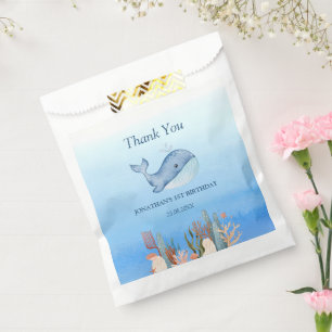 Niedlich Whale Blue Sea Coral Reef Geburtstag Viel Geschenktütchen