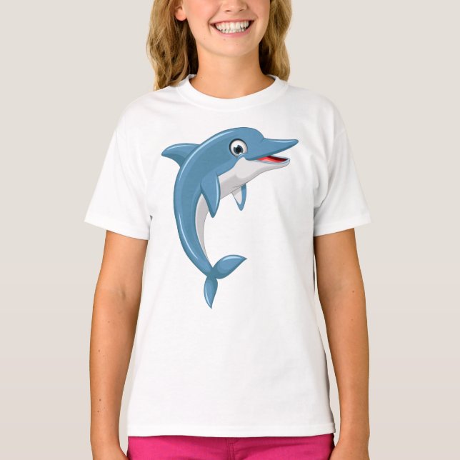 Niedlich Whale Cartoon Artwork T-Shirt (Vorderseite)