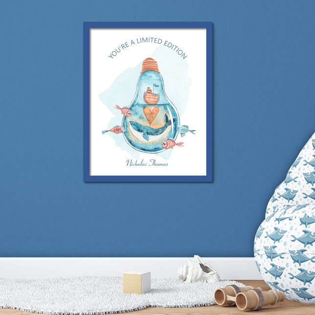 Niedlich Whale Light Bulb Monogram Poster (Von Creator hochgeladen)