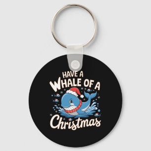 Niedlich Whale Santa Christmas Ocean Tier Lover Ho Schlüsselanhänger