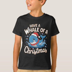 Niedlich Whale Santa Christmas Ocean Tier Lover Ho T-Shirt