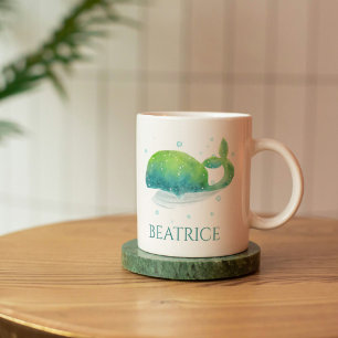 Niedlich Whale Watercolor Individuelle Coffee-Tass Kaffeetasse