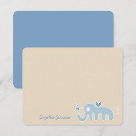 Niedlich Whimsical Blue Elephant Liebe Boy Baby Du Dankeskarte