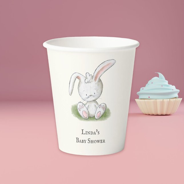 Niedlich Whimsical Bunny Baby Dusche Pappbecher (Von Creator hochgeladen)