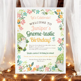 Niedlich Whimsical Gnome Erster Geburtstag Willkom Poster