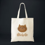 Niedlich Whimsical Kawaii Kitty Cat Lover Individu Tragetasche<br><div class="desc">Niedliche Whimsical Kawaii Kitty Cat Lover Individuelle Name Tote Bag</div>