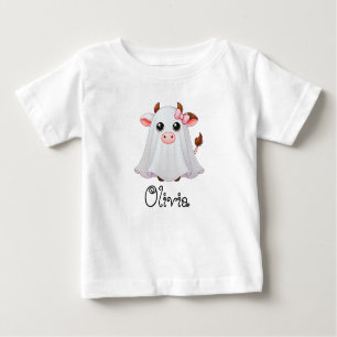Niedlich, whimsical Kuh Ghost, Individuelle Name,  Baby T-shirt