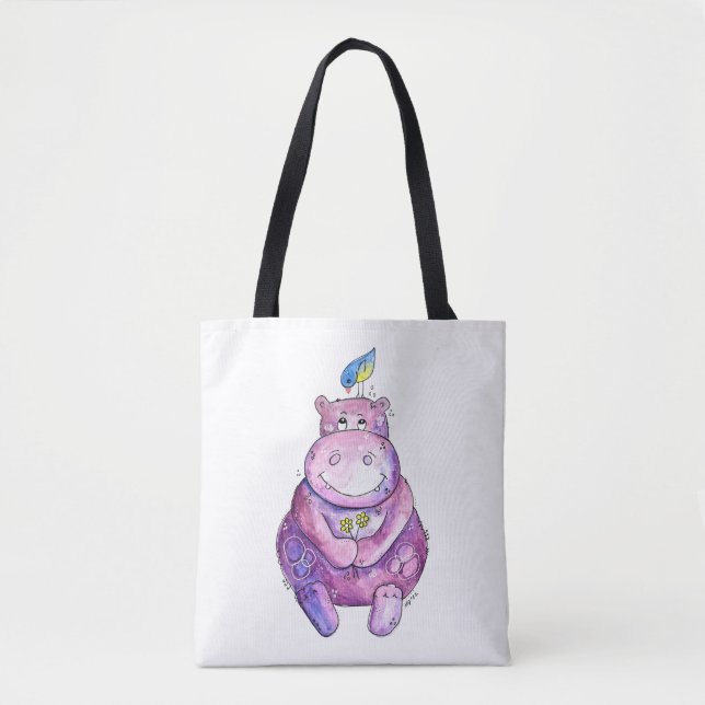 Niedlich Whimsical Lila Hippo (Vorderseite)