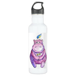 Niedlich Whimsical Lila Hippo Edelstahlflasche