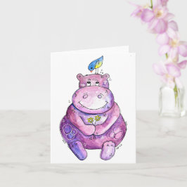 Niedlich Whimsical Lila Hippo Karte